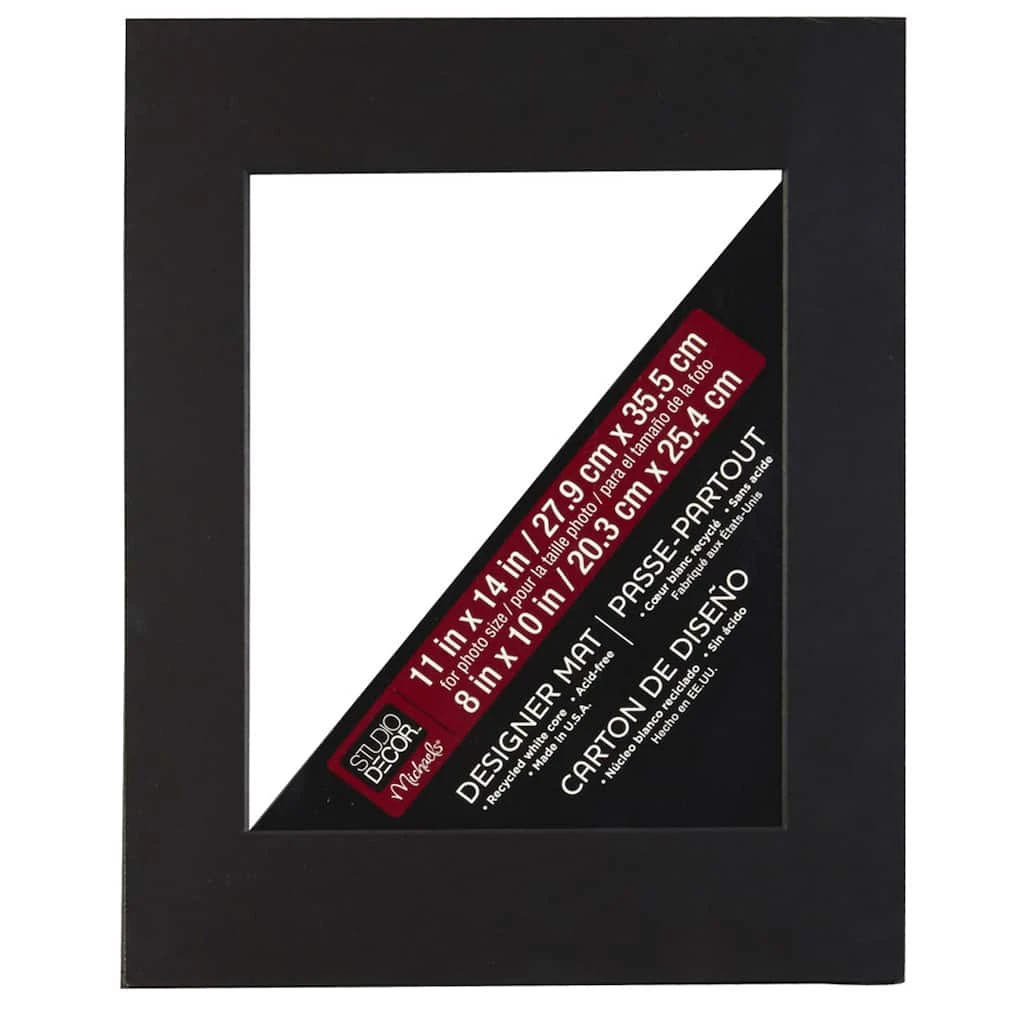 Best deal π 11" x 14" Black Core Mat By Studio Décor®, 8" x 10" Opening by Studio Decor π 1 Best deal π 11" x 14" Black Core Mat By Studio Décor®, 8" x 10" Opening by Studio Decor π