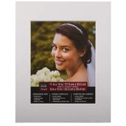 Flash Sale 🔔 11" x 14" Mat By Studio Décor®, 8" x 10" Opening, Museum White by Studio Decor 🔔