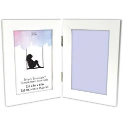 Best deal 👏 12 Pack: 2 Opening White 4" x 6" Hinged Frame, Simply Essentials™ by Studio Décor® by Studio Decor 🛒