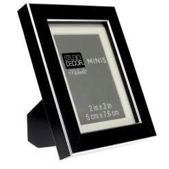 Discount ✨ Black Ridged Mini Frame With Mat By Studio Décor® by Studio Decor ✔️