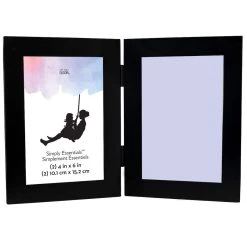 New 🥰 12 Pack: 2 Opening Black 4" x 6" Hinged Frame, Simply Essentials™ by Studio Décor® by Studio Decor ✨