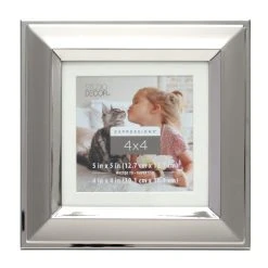 Best Pirce ⭐ Silver Two-Tone 4" x 4" Frame with Mat, Expressions™ by Studio Décor® by Studio Decor 🎁