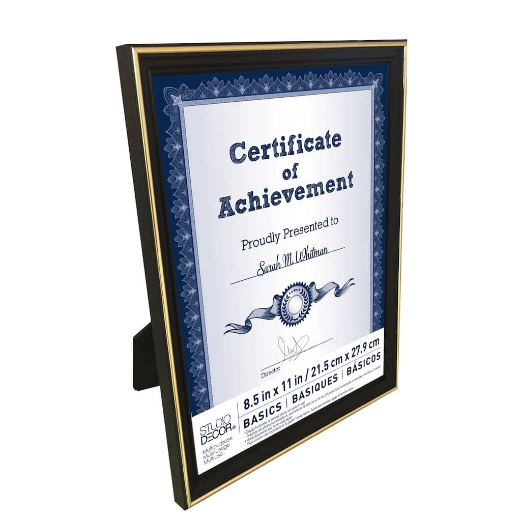 Promo π Black & Gold Multipurpose Document Frame, 8.5" x 11", Basics By Studio Décor® by Studio Decor βοΈ 2 Promo π Black & Gold Multipurpose Document Frame, 8.5" x 11", Basics By Studio Décor® by Studio Decor βοΈ - Image 2