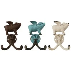 New 😀 Assorted Pewter Flying Pig Wall Hook by Studio Décor® by Studio Decor ⌛