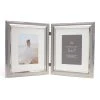 Discount ⭐ 2 Opening Silver Hinged 5" x 7" Frame with Mat, Expressions™ by Studio Décor® by Studio Decor 😀