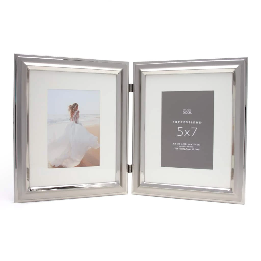 Discount β 2 Opening Silver Hinged 5" x 7" Frame with Mat, Expressions™ by Studio Décor® by Studio Decor π 1 Discount β 2 Opening Silver Hinged 5" x 7" Frame with Mat, Expressions™ by Studio Décor® by Studio Decor π
