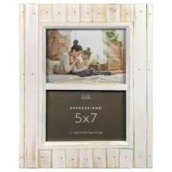 Wholesale 🎁 2 Opening White Salvage Chic 5" x 7" Frame, Expressions™ by Studio Décor® by Studio Decor ✔️