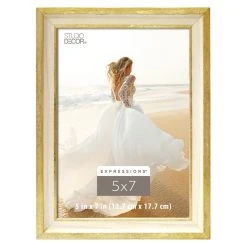 Coupon 👏 Cream & Gold Leaf 5" x 7" Frame, Expressions™ by Studio Décor® by Studio Decor 🎁