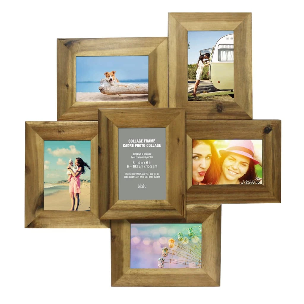 Buy β€οΈ 6 Pack: 6 Opening Natural 4" x 6" Collage Frame by Studio Décor® by Studio Decor π 1 Buy β€οΈ 6 Pack: 6 Opening Natural 4" x 6" Collage Frame by Studio Décor® by Studio Decor π