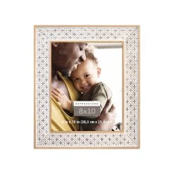 Top 10 π White & Brown Cross Patterned 8" x 10" Frame, Expressions™ by Studio Décor® by Studio Decor π