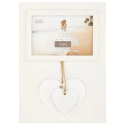 Buy 👏 White Dangle Hearts 4" x 6" Frame, Expressions™ by Studio Décor® by Studio Decor 🌟