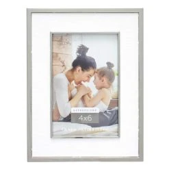Best deal 😍 Silver with White Fabric 4" x 6" Frame, Expressions™ by Studio Décor® by Studio Decor ❤️