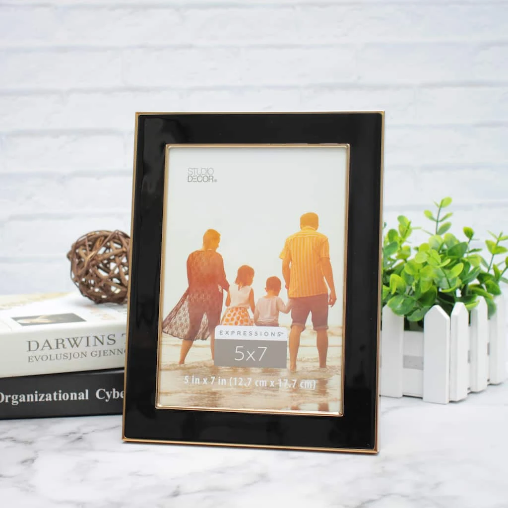 Budget ⌛ Black & Gold Outline 5" x 7" Frame, Expressions™ by Studio Décor® by Studio Decor ✨ 5 Budget ⌛ Black & Gold Outline 5" x 7" Frame, Expressions™ by Studio Décor® by Studio Decor ✨ - Image 5