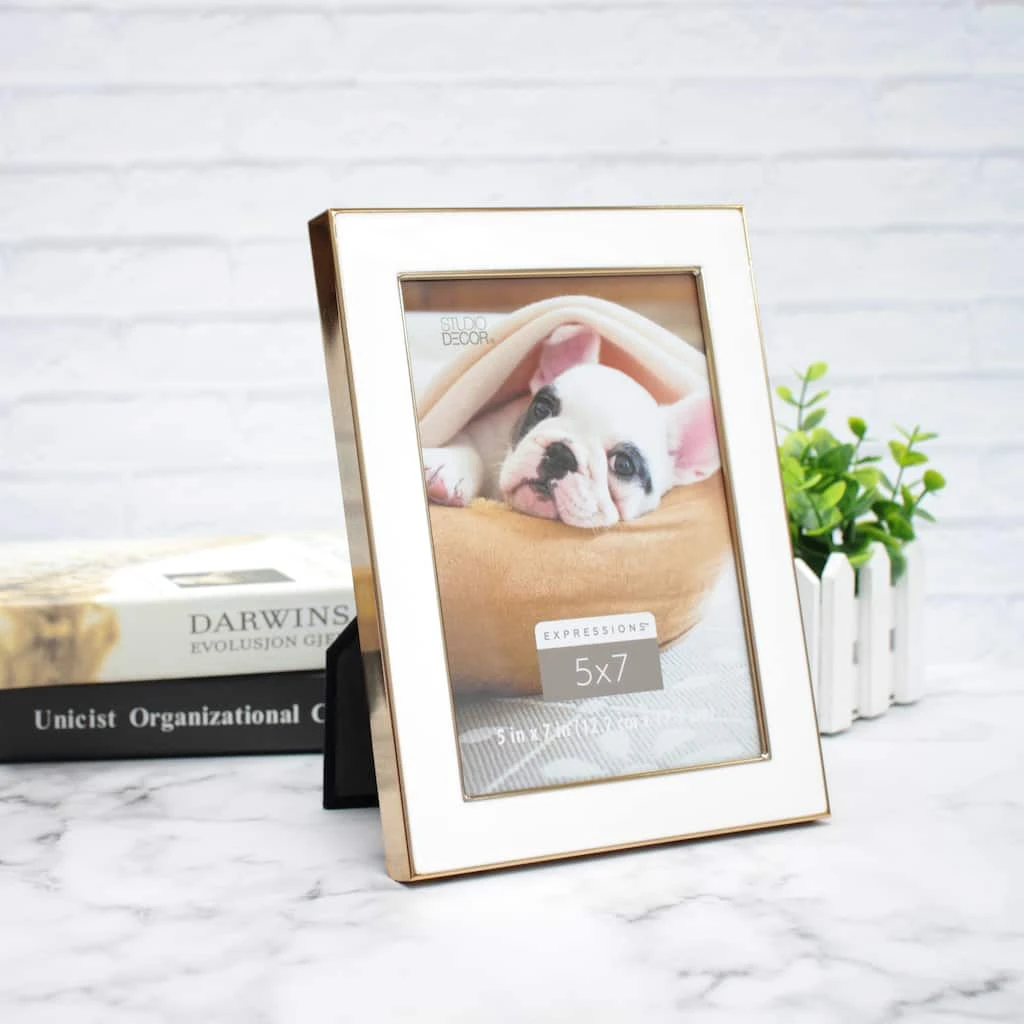 Cheapest π 12 Pack: White with Gold Outline 5" x 7" Frame, Expressions™ by Studio Décor® by Studio Decor β€οΈ 5 Cheapest π 12 Pack: White with Gold Outline 5" x 7" Frame, Expressions™ by Studio Décor® by Studio Decor β€οΈ - Image 5