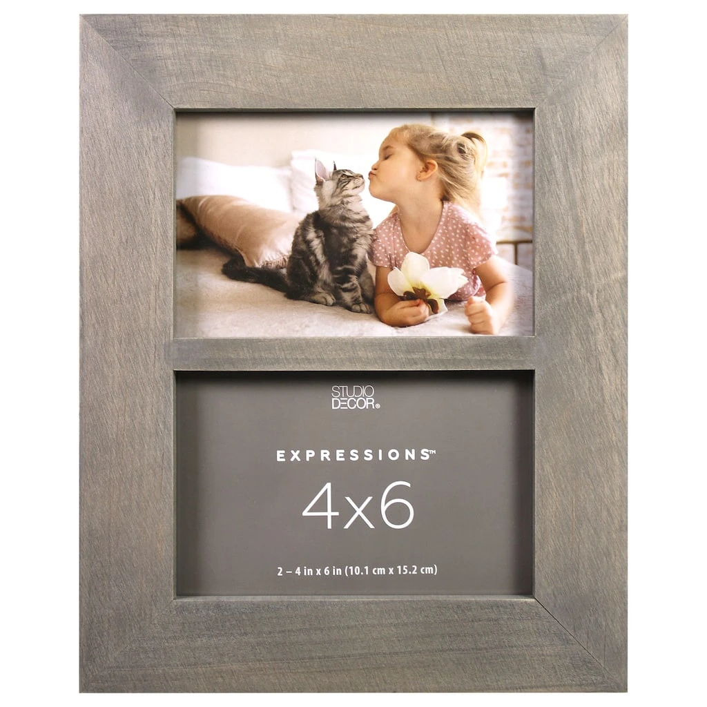 Outlet ✨ 2 Opening Greige 4" x 6" Collage Frame, Expressions™ by Studio Décor® by Studio Decor ✨ 1 Outlet ✨ 2 Opening Greige 4" x 6" Collage Frame, Expressions™ by Studio Décor® by Studio Decor ✨