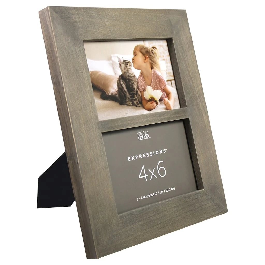 Outlet ✨ 2 Opening Greige 4" x 6" Collage Frame, Expressions™ by Studio Décor® by Studio Decor ✨ 3 Outlet ✨ 2 Opening Greige 4" x 6" Collage Frame, Expressions™ by Studio Décor® by Studio Decor ✨ - Image 3