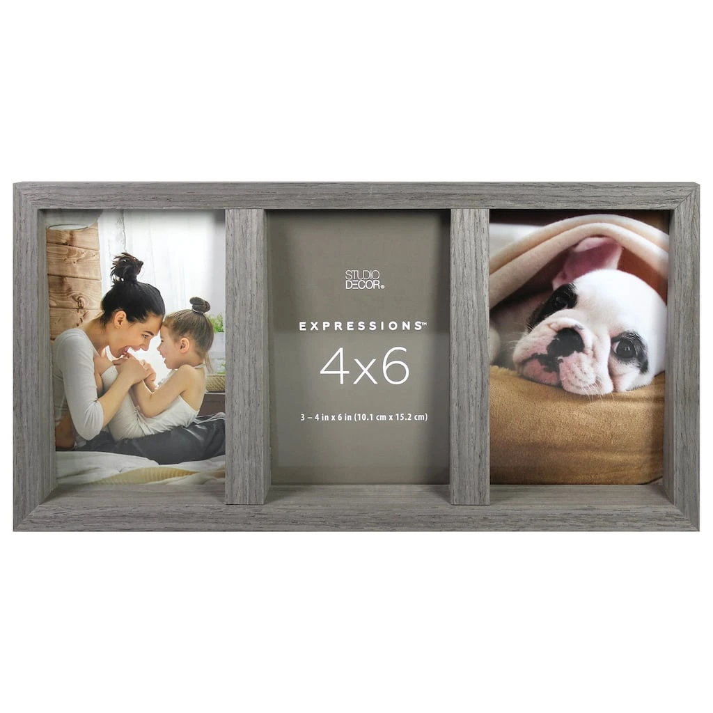 Cheapest π 12 Pack: 3 Opening Gray Angled 4" x 6" Collage Frame, Expressions™ by Studio Décor® by Studio Decor β 1 Cheapest π 12 Pack: 3 Opening Gray Angled 4" x 6" Collage Frame, Expressions™ by Studio Décor® by Studio Decor β