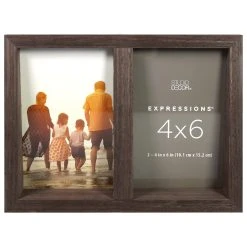Promo ⌛ 2 Opening Walnut Angled 4" x 6" Collage Frame, Expressions™ by Studio Décor® by Studio Decor 👍