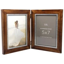 Promo ⭐ 2 Opening Walnut & Silver Hinged 5" x 7" Collage Frame, Expressions™ by Studio Décor® by Studio Decor 👍 -Studio Decor shop 10625975 3
