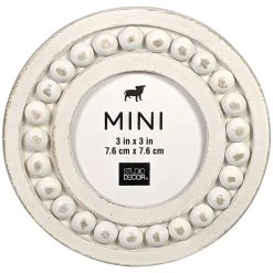 Best Sale 😉 24 Pack: White Beaded Round 3" x 3" Mini Frame by Studio Décor® by Studio Decor ✔️