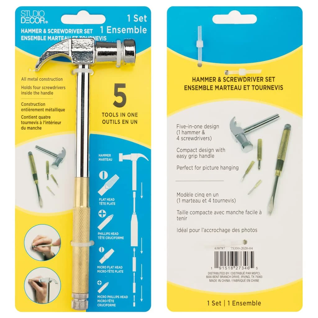 Discount π₯° 12 Pack: 5-in-1 Hammer & Screwdriver Set by Studio Décor® by Studio Decor π 4 Discount π₯° 12 Pack: 5-in-1 Hammer & Screwdriver Set by Studio Décor® by Studio Decor π - Image 4