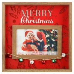 Buy 👍 Wood Grain Merry ❄ Christmas 6" x 4" Shadowbox Frame, ❄ Christmas by Studio Décor® by Studio Decor ⭐