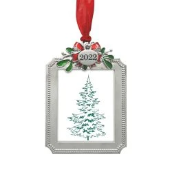 Buy 🌟 Silver & Red Bow 2022 Rectangle Ornament Frame by Studio Décor® by Studio Decor 💯
