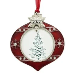 Brand new 🧨 Red & Silver 2022 Onion Bulb Ornament Frame by Studio Décor® by Studio Decor 💯