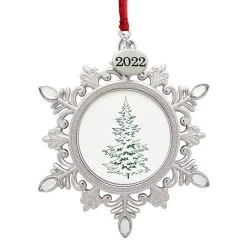 Hot Sale ⌛ Silver 2022 Jeweled Snowflake Round Ornament Frame by Studio Décor® by Studio Decor 🎁