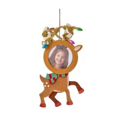 Buy 🎁 Reindeer 2.5" x 2.5" Felt Ornament Frame, Christmas by Studio Décor® by Studio Decor 🌟