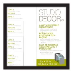 Outlet 🥰 8 Pack: Black Adjustable-Depth 12" x 12" Shadow Box by Studio Décor® by Studio Decor 🌟