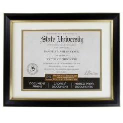 Discount ✨ 8 Pack: Black & Gold Document Frame, 11" x 14" With 8.5" x 11" Double Mat by Studio Décor® by Studio Decor ⭐